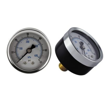 Multi-purpose rear mount pressure gauge